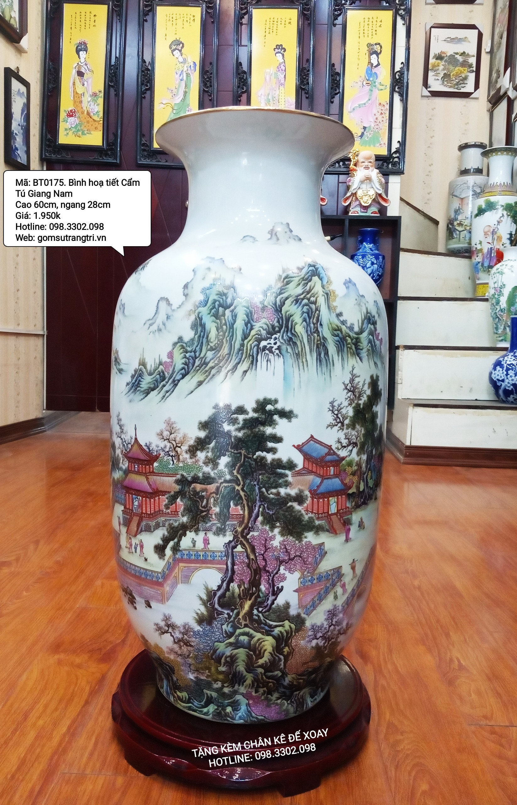 Bình cắm hoa - cắm đào rừng - trang trí nhà cửa